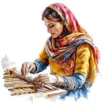 Woman weaving